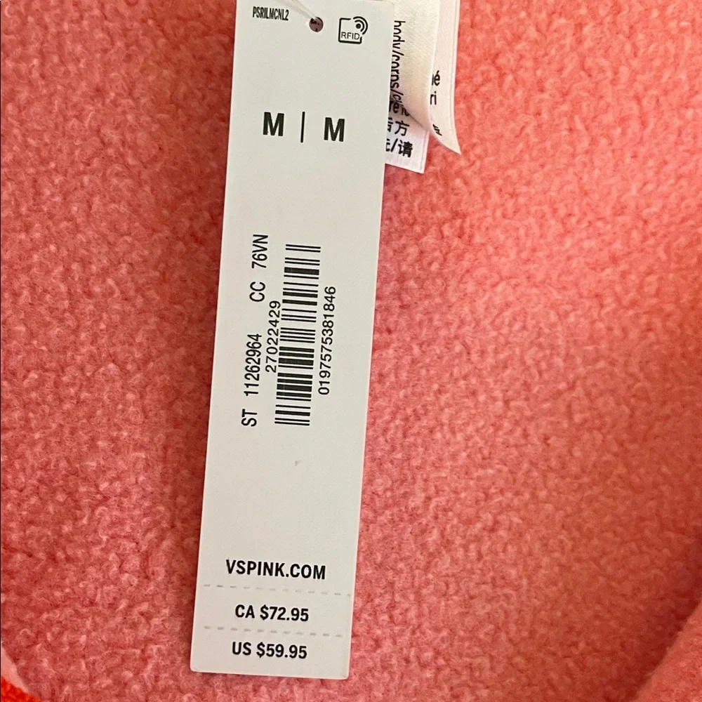 PINK Victoria's Secret Coral Zip-Up Hoodie - Picture 16 of 16